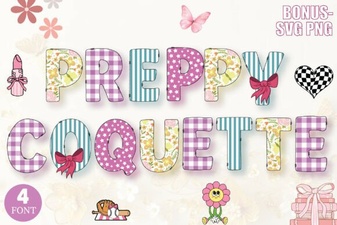 Preppy Coquette Colorful Decorative Font for Creative Design Projects