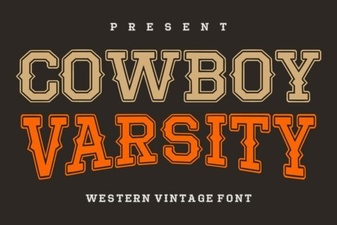Cowboy Varsity Font - Bold Western Display Typeface