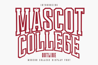Mascot College Outline Font for Creative Design Projects
